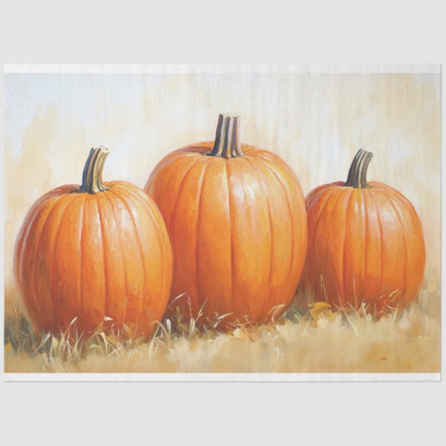 Papel De Seda Separação de Trilha de Abóbora de Aquarela (Frente )