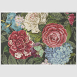 Papel De Seda Separação do buquê floral azul-vermelho