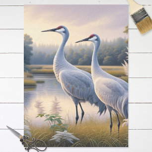 Papel De Seda Separação do Casal Sandhill Crane