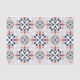 Papel De Seda Separação dos padrões geométricos de azul-vermelho