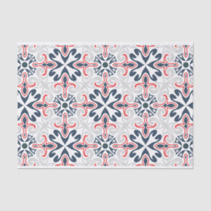 Papel De Seda Separação dos padrões geométricos de azul-vermelho