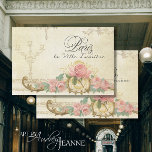 Papel De Seda Separação Ephemera, Script Floral de Paris Vintage<br><div class="desc">O estilo Vintage design apresenta o trabalho de arte pintado original de óleo pastel pintado por uma artista e designer internacionalmente licenciada, Audrey Jeanne Roberts, e foi misturado com elementos antigos da efemera, um fundo de pergaminho suave e antiquado com elementos de borda desenhados à mão, candelabro e candelabro. A...</div>