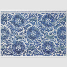 Papel De Seda Separação floral azul e branca