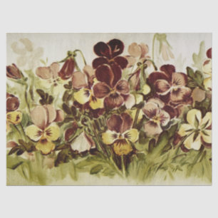 Papel De Seda Separação Floral de Aquarela de Pansias