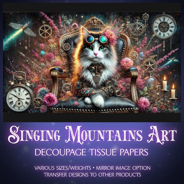 Papel De Seda Separação Floral de Relógios Flóridos de Gato Vito (Criador carregado)