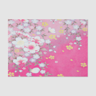 Papel De Seda Separação Floral Simono Japonês Branco Rosa