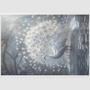 Papel De Seda Separação Pavão-Pavão Branco