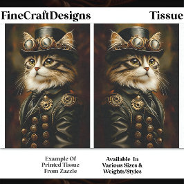 Papel De Seda Separação Regal Steampunk Tabby Cat Portrait DV2B