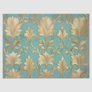 Papel De Seda Separação tradicional Dourada e verde do mar