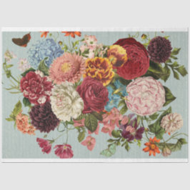 Papel De Seda Separação vermelho e amarelo-buquê floral