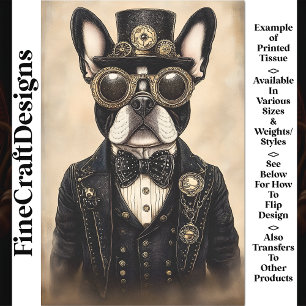 Papel De Seda Sépia Steampunk Frenchie Dog AS5 Desaparece