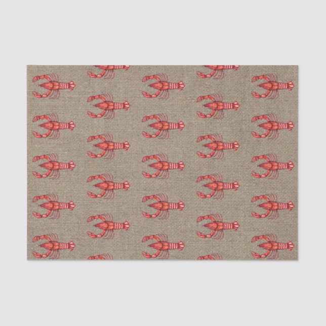 Papel De Seda Serapilheira do falso dos lagostins da aguarela de (Frente )