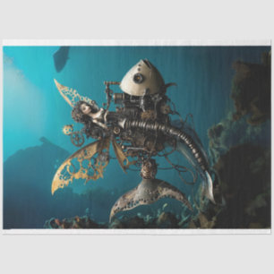 Papel De Seda Sereia de Fada Steampunk na Desnupagem de Peixes