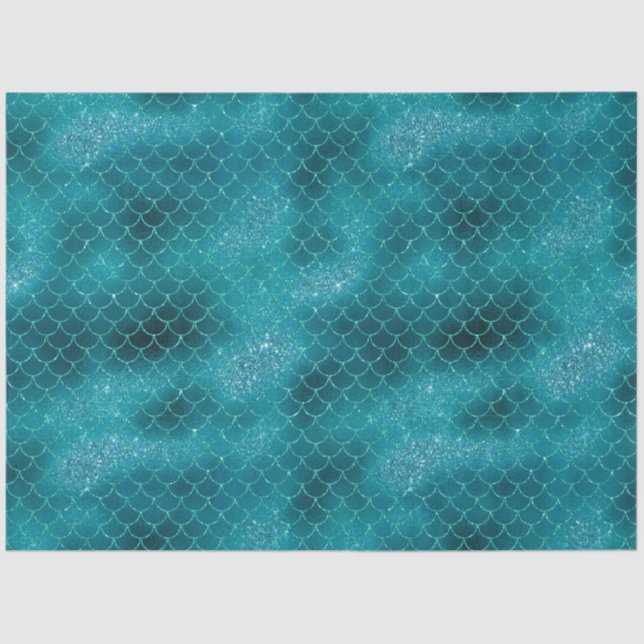 Papel De Seda Sereia de Teal Sparkle (Frente )