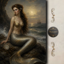 Sereia Decoupage Maré Prateada