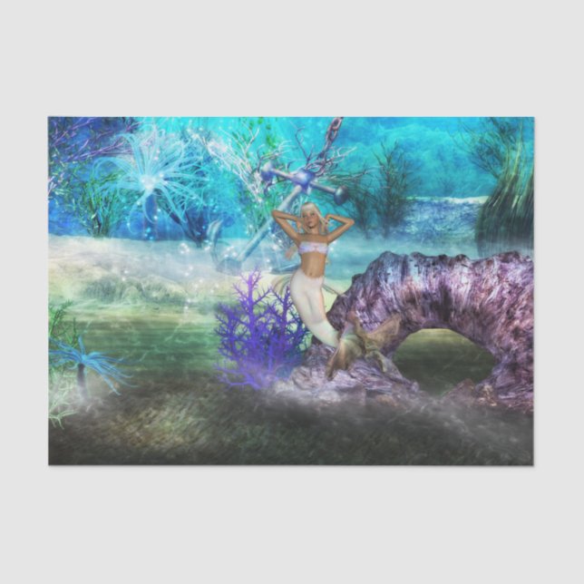 Papel De Seda Sereia do mar profundo (Frente )