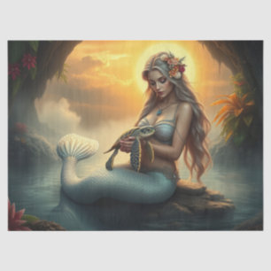 Papel De Seda Sereia e sua amiga tartaruga visitam o grogue