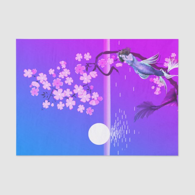 Papel De Seda Sereia e Tecido Lua (Frente )