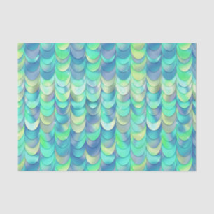 Papel De Seda Sereia Escala Metálico Verde Iridescente