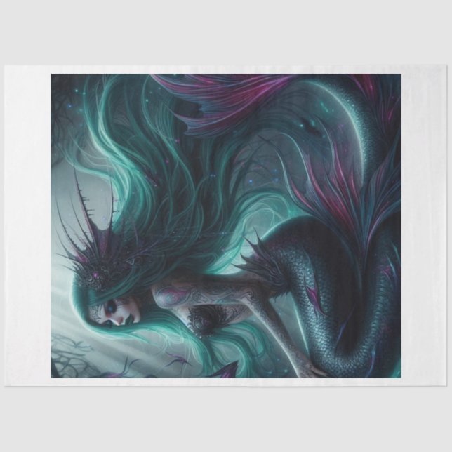 Papel De Seda Sereia Escura (Frente )