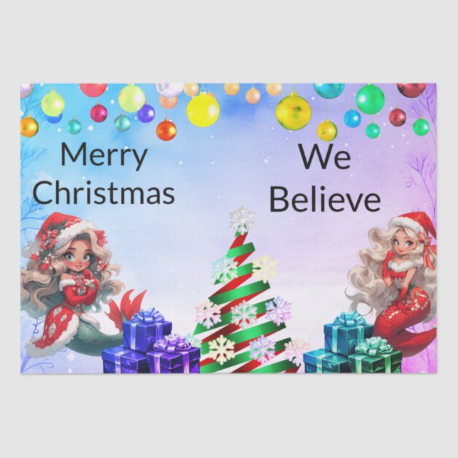 Papel De Seda Sereia Natal (Frente )