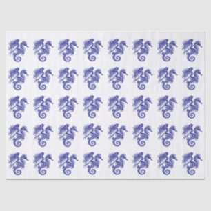 Papel De Seda Sereia Sedutora Montando Cavalo-Marinho - Cores DI