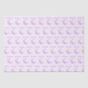Papel De Seda Sereia sob o mar, garota de aniversário rosa