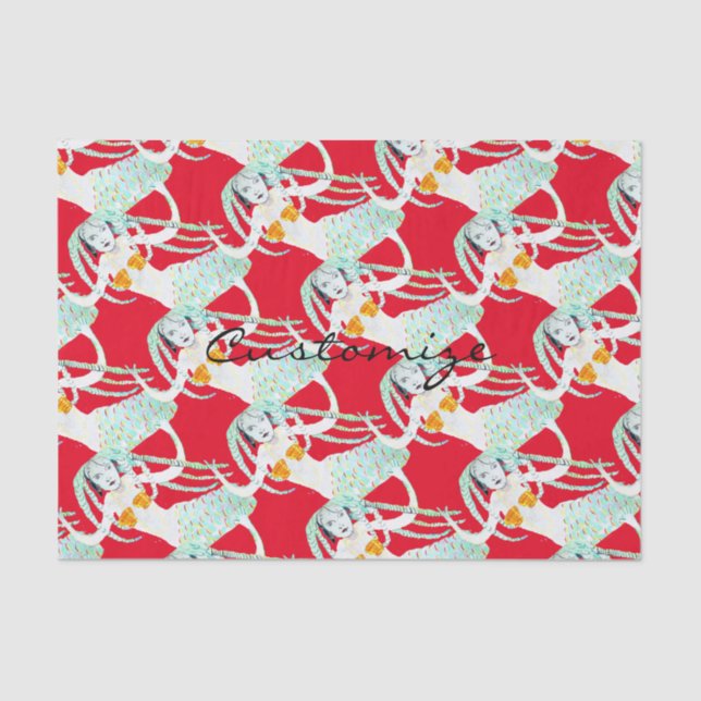 Papel De Seda Sereias com Dreadlocks Thunder_Cove (Frente )