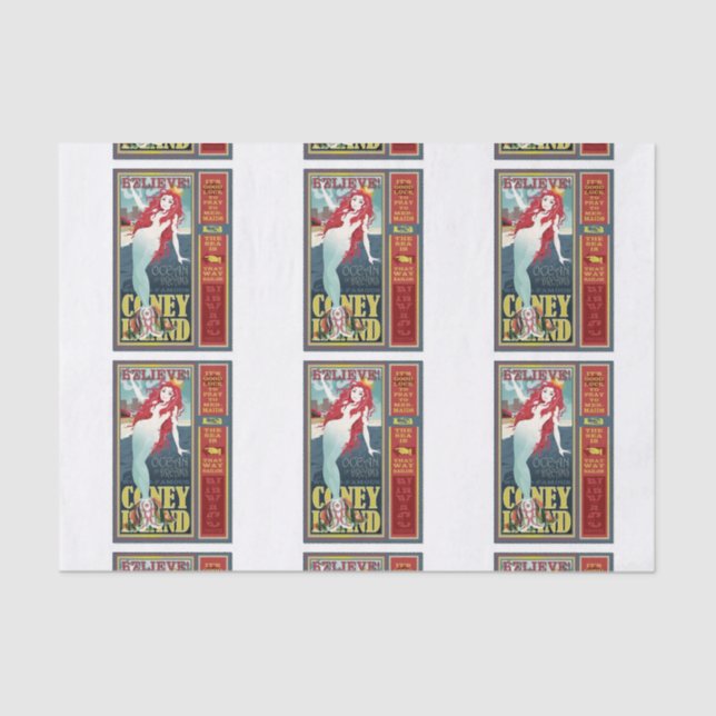 Papel De Seda Sereias Redheaded do Coney Island (Frente )