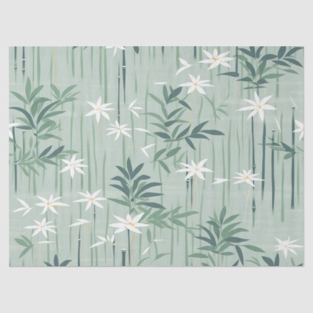 Papel De Seda Serena Flor de Bambu Asiática  (4) (Frente )