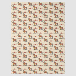 Papel De Seda Serena Savana Leão Gentil Padrão Abstrato