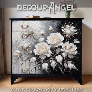 Papel De Seda Serenade Rosa Negra e Branca - Decoupage -