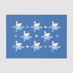 Papel De Seda Serene Waters - Design de padrão do lago Swan