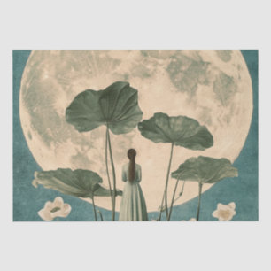 Papel De Seda Serenidade lunar - Cena de Lotus Vintage