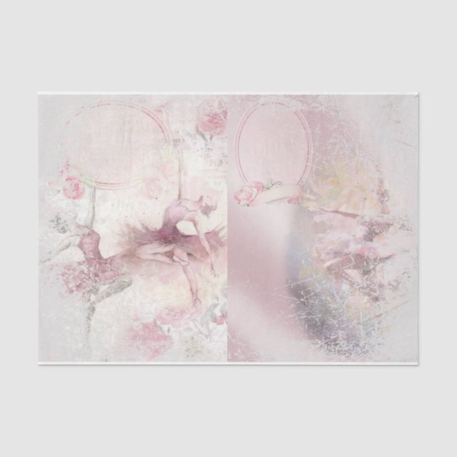 Papel De Seda Série 1 de Design de Bailarina Romântica (Frente )