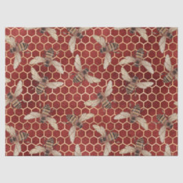 Papel De Seda Série Abelha Rosa Vermelha Design 54
