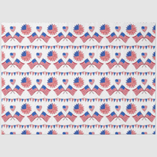 Papel De Seda Série América Vermelha, Branca e Azul Design 26