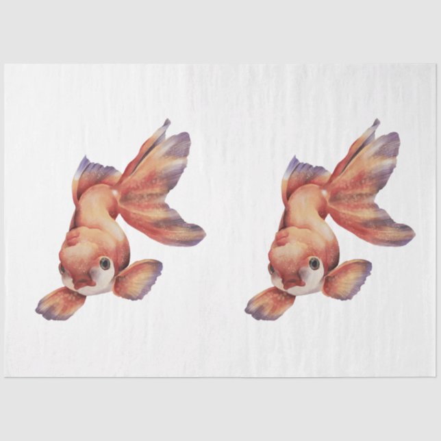 Papel De Seda Série Aquarela Subaquática Design 16 (Frente )