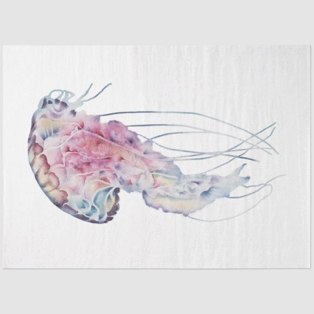 Papel De Seda Série Aquarela Subaquática Design 19 (Frente )