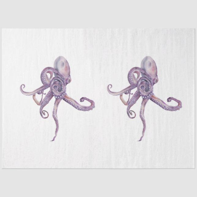 Papel De Seda Série Aquarela Subaquática Design 24 (Frente )