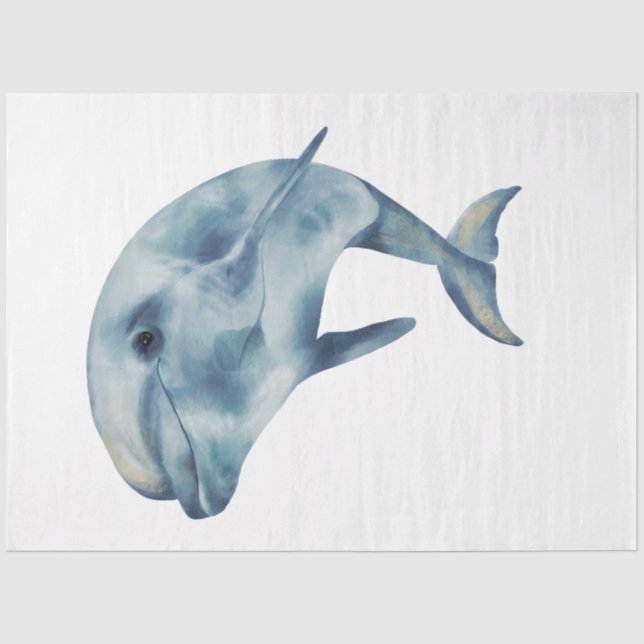 Papel De Seda Série Aquarela Subaquática Design 25 (Frente )