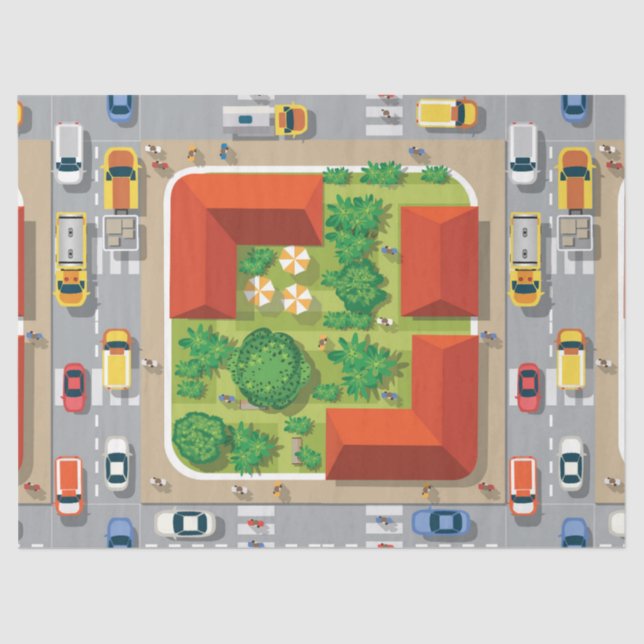 Papel De Seda Série Áreas Automóveis e Edifícios Design 9 (Frente )