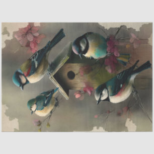 Papel De Seda Série "Aves e Flores" Design de Ephemera nº 18