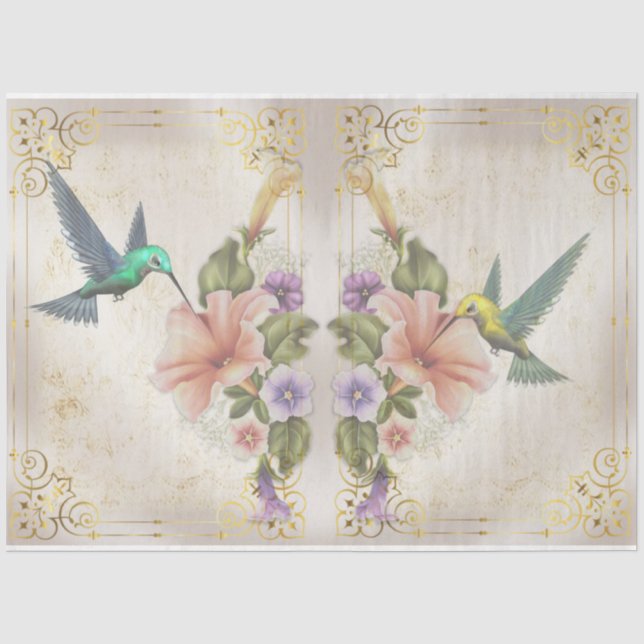 Papel De Seda Série Beija-flores Design 4 (Frente )