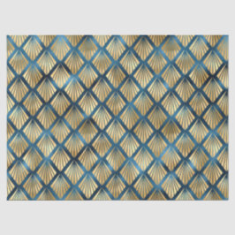 Papel De Seda Série Blue and Gold Leopard Design 10