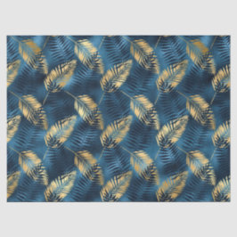 Papel De Seda Série Blue and Gold Leopard Design 14