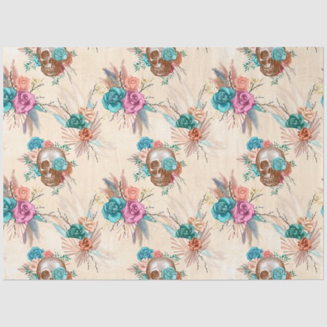 Papel De Seda Série Boho Caveira Design 3 (Frente )