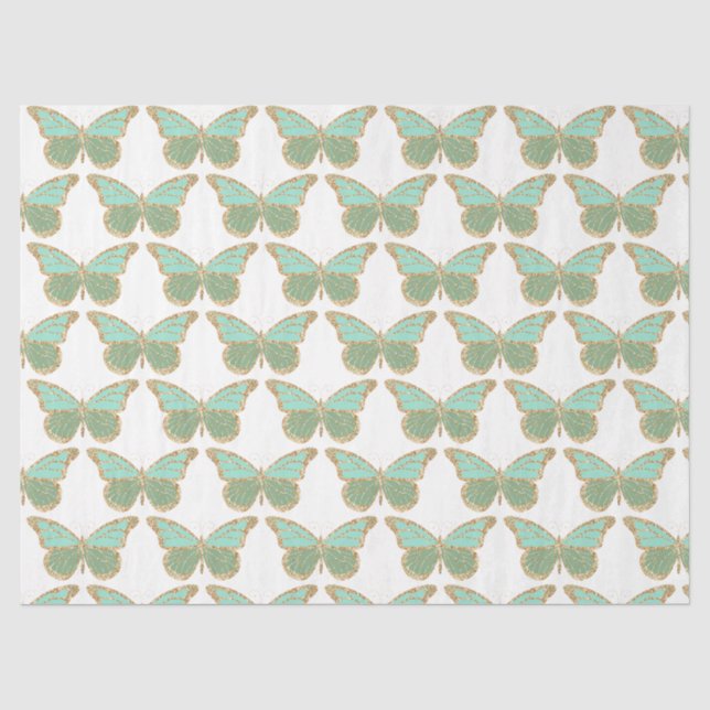 Papel De Seda Série Borboletas Glitter Design 5 (Frente )