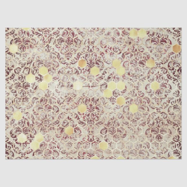 Papel De Seda Série Burgundy Bee Design Dez (Frente )