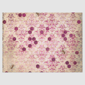 Papel De Seda Série Burgundy Bee Design Dezesseis